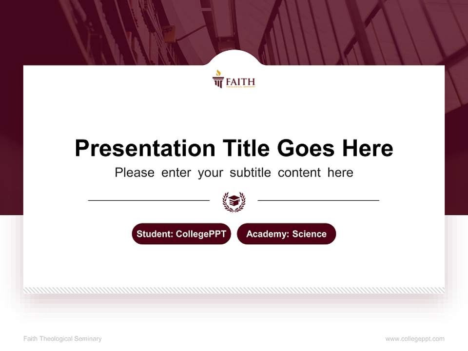Faith Theological Seminary National Scholarship Defense PPT Template4:3 ratio PPT effect preview image4