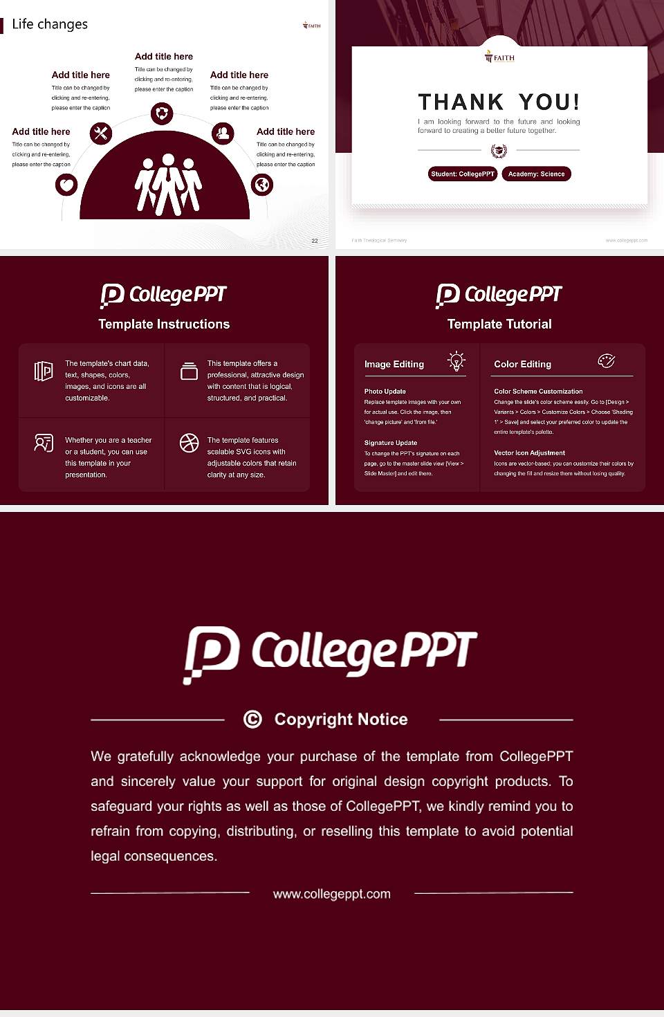 Faith Theological Seminary National Scholarship Defense PPT Template4:3 ratio PPT effect preview image4