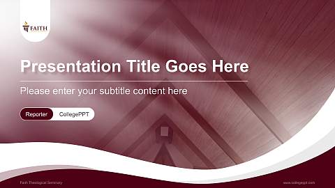 Faith Theological Seminary Lecture Sharing and Networking Event PPT Template