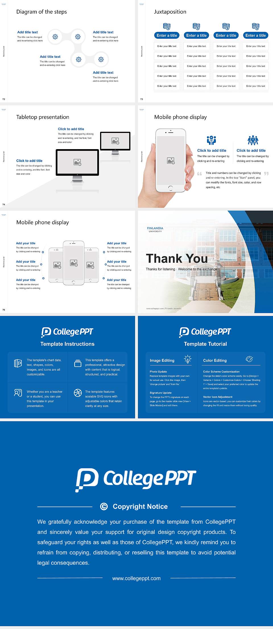 Finlandia University Competition/Entrepreneurship Contest PPT Template4:3 ratio PPT effect preview image9