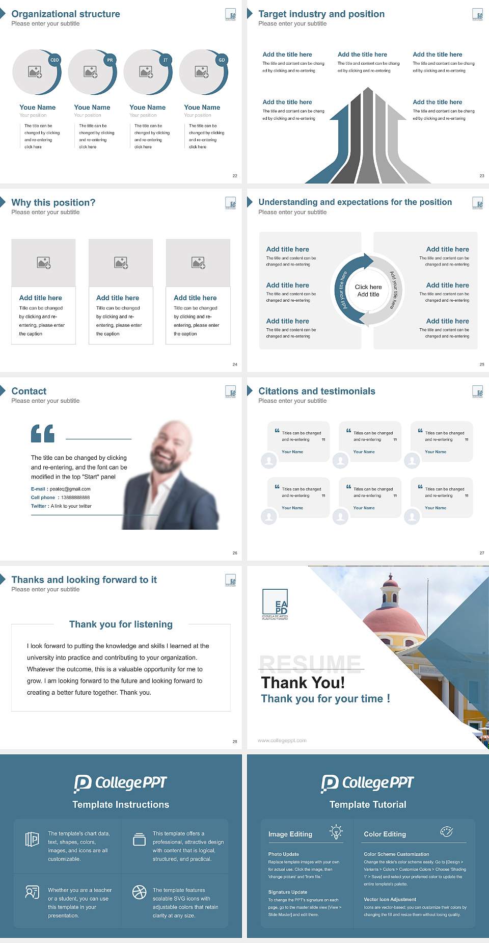 Escuela De Artes Plasticas Y Diseno De Puerto Rico Resume PPT Template4:3 ratio PPT effect preview image4