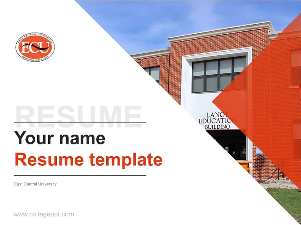 East Central University Resume PPT Template4:3 ratio PPT effect preview image5