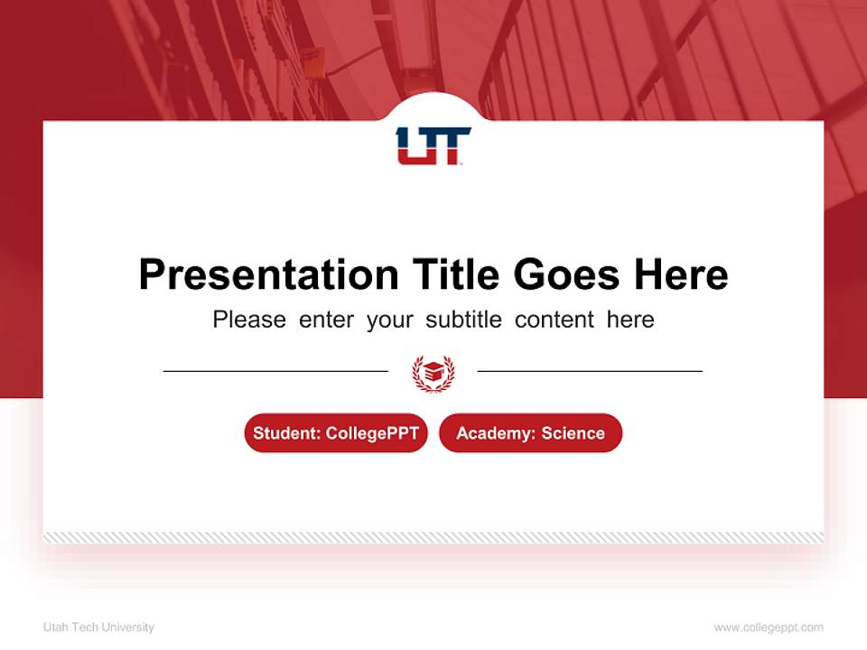 Utah Tech University National Scholarship Defense PPT Template4:3 ratio PPT effect preview image4