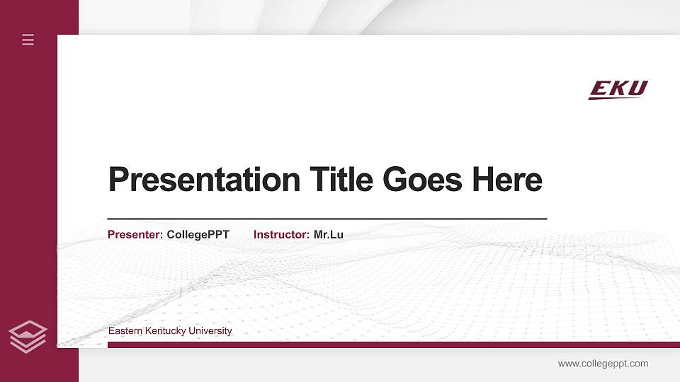Eastern Kentucky University Thesis Proposal/Graduation Defense PPT Template16:9 ratio PPT effect preview image