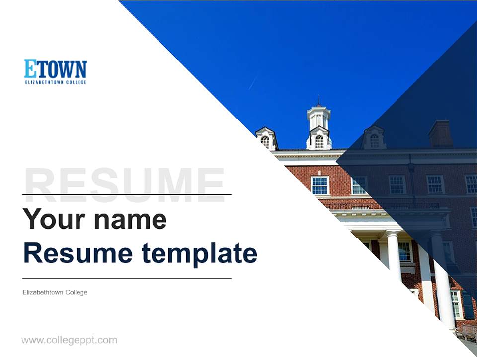 Elizabethtown College Resume PPT Template4:3 ratio PPT effect preview image5