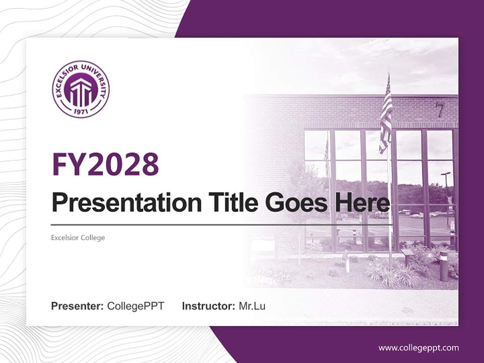 Excelsior College Academic Presentation/Research Findings Report PPT Template4:3 ratio PPT effect preview image5