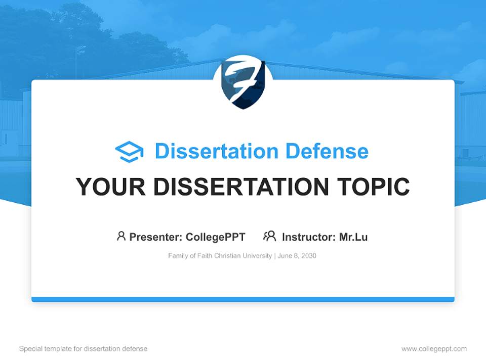 Family of Faith Christian University Graduation Thesis Defense PPT Template4:3 ratio PPT effect preview image7