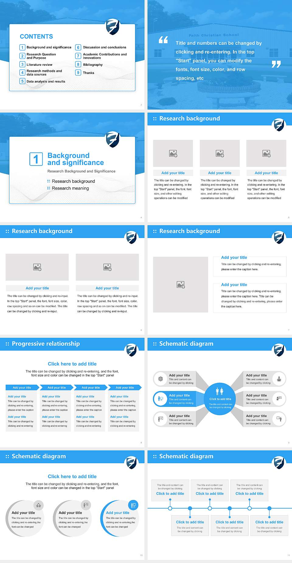Family of Faith Christian University Graduation Thesis Defense PPT Template4:3 ratio PPT effect preview image2