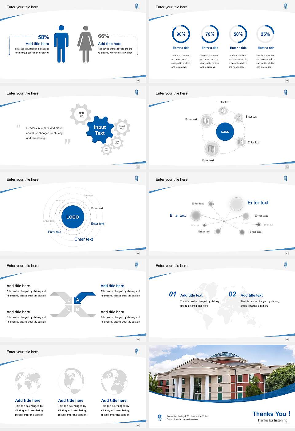 Faulkner University Course/Courseware Creation PPT Template16:9 ratio PPT effect preview image4