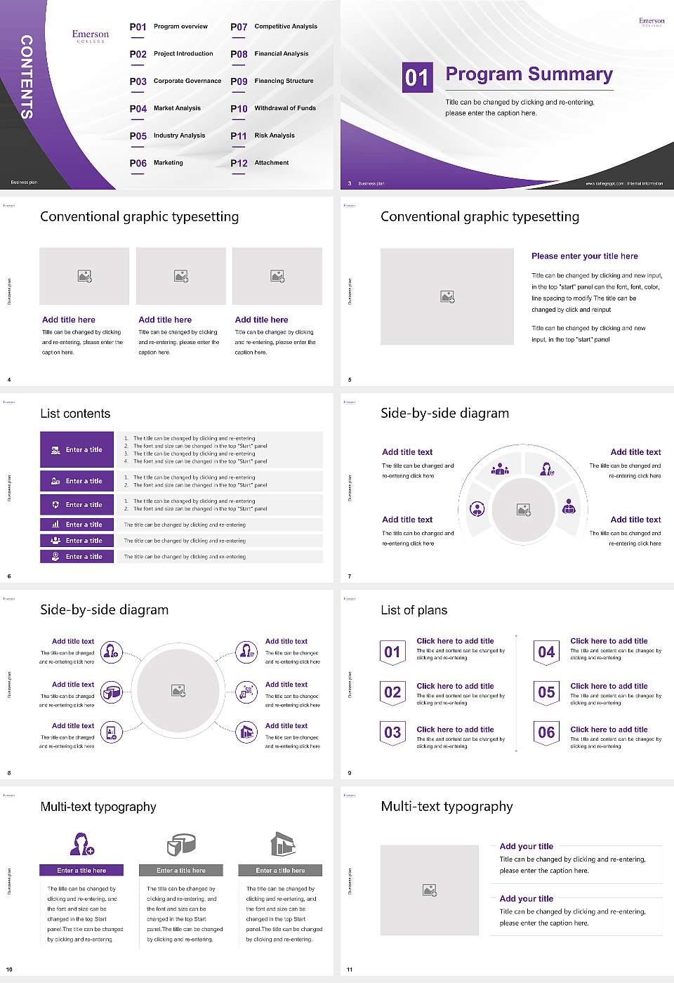 Emerson College Competition/Entrepreneurship Contest PPT Template16:9 ratio PPT effect preview image2