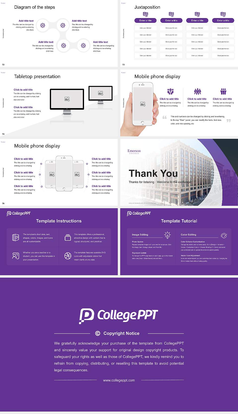 Emerson College Competition/Entrepreneurship Contest PPT Template16:9 ratio PPT effect preview image9