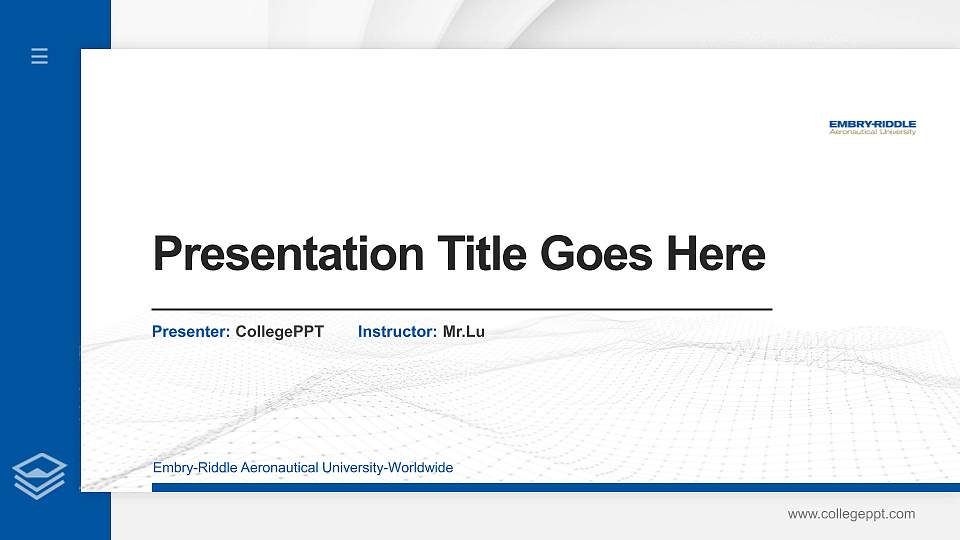 Embry-Riddle Aeronautical University-Worldwide Thesis Proposal/Graduation Defense PPT Template16:9 ratio PPT effect preview image1