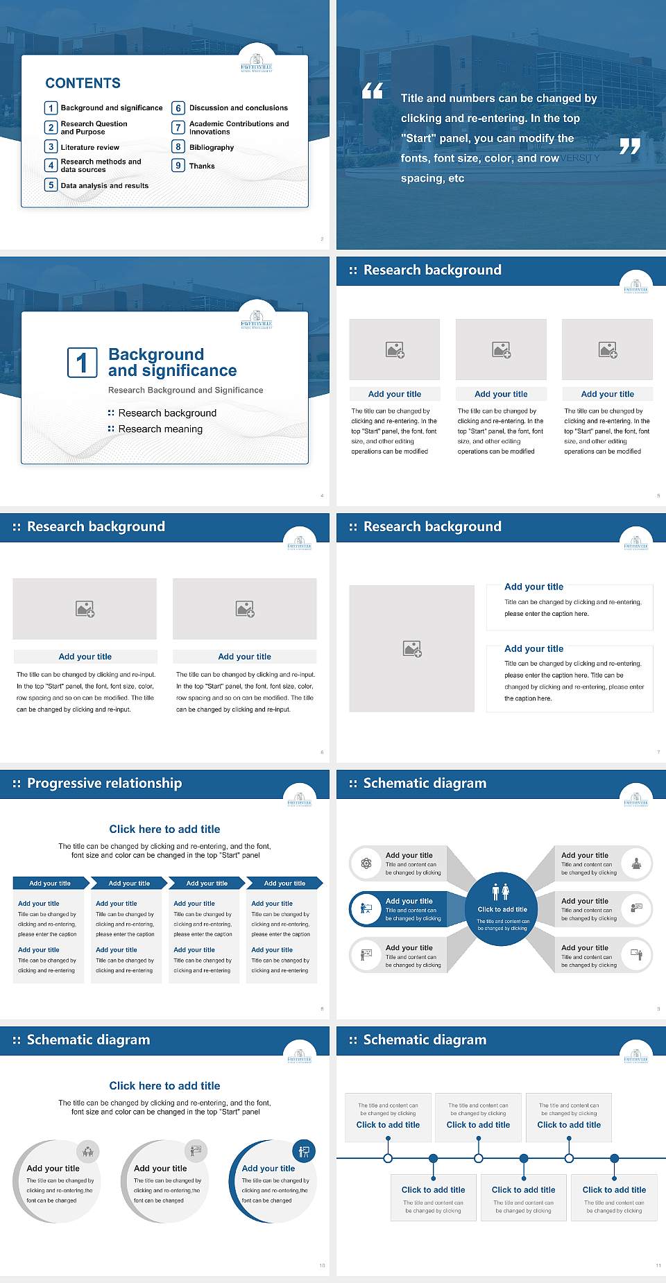 Fayetteville State University Graduation Thesis Defense PPT Template4:3 ratio PPT effect preview image2