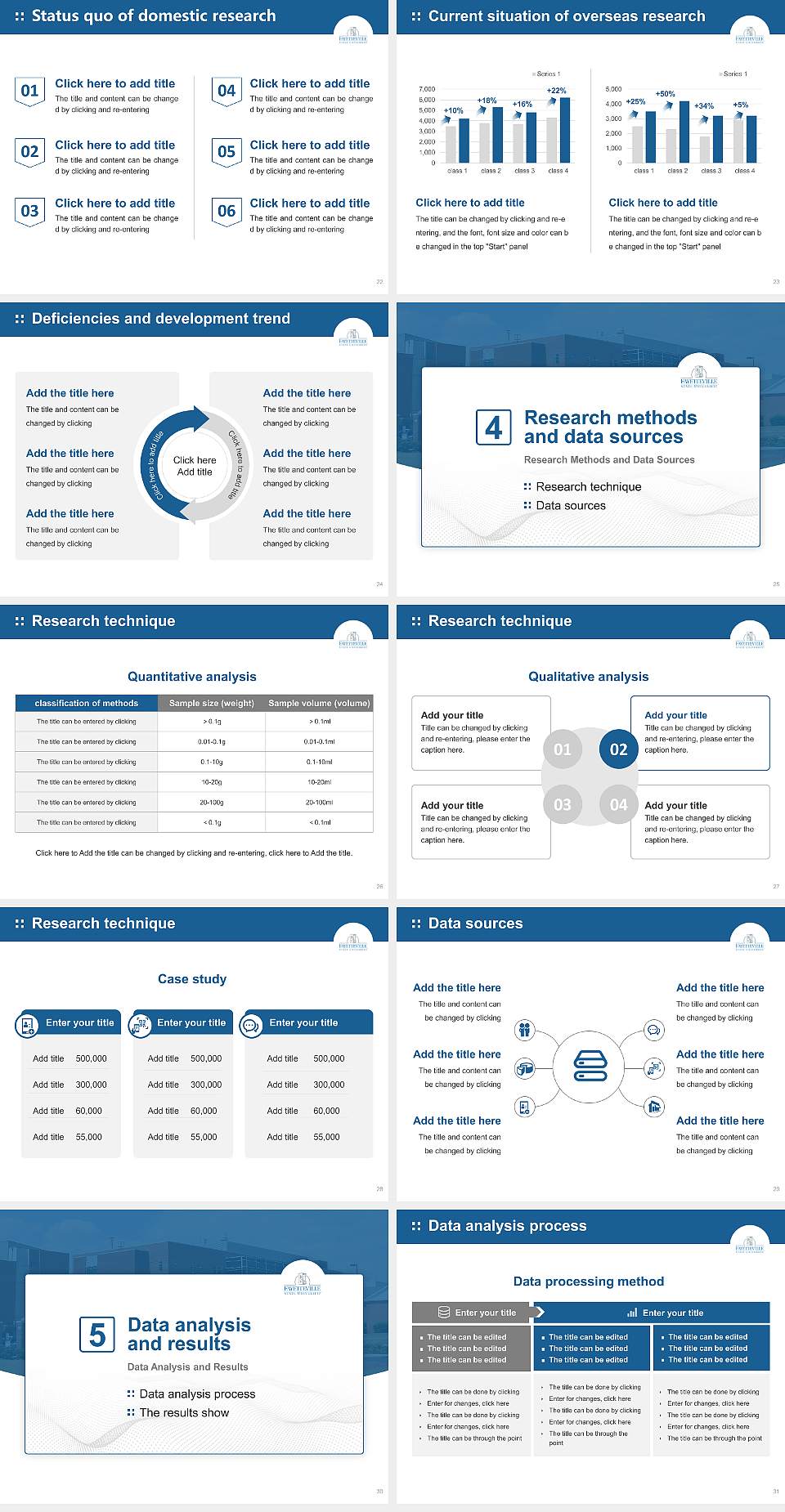 Fayetteville State University Graduation Thesis Defense PPT Template4:3 ratio PPT effect preview image4