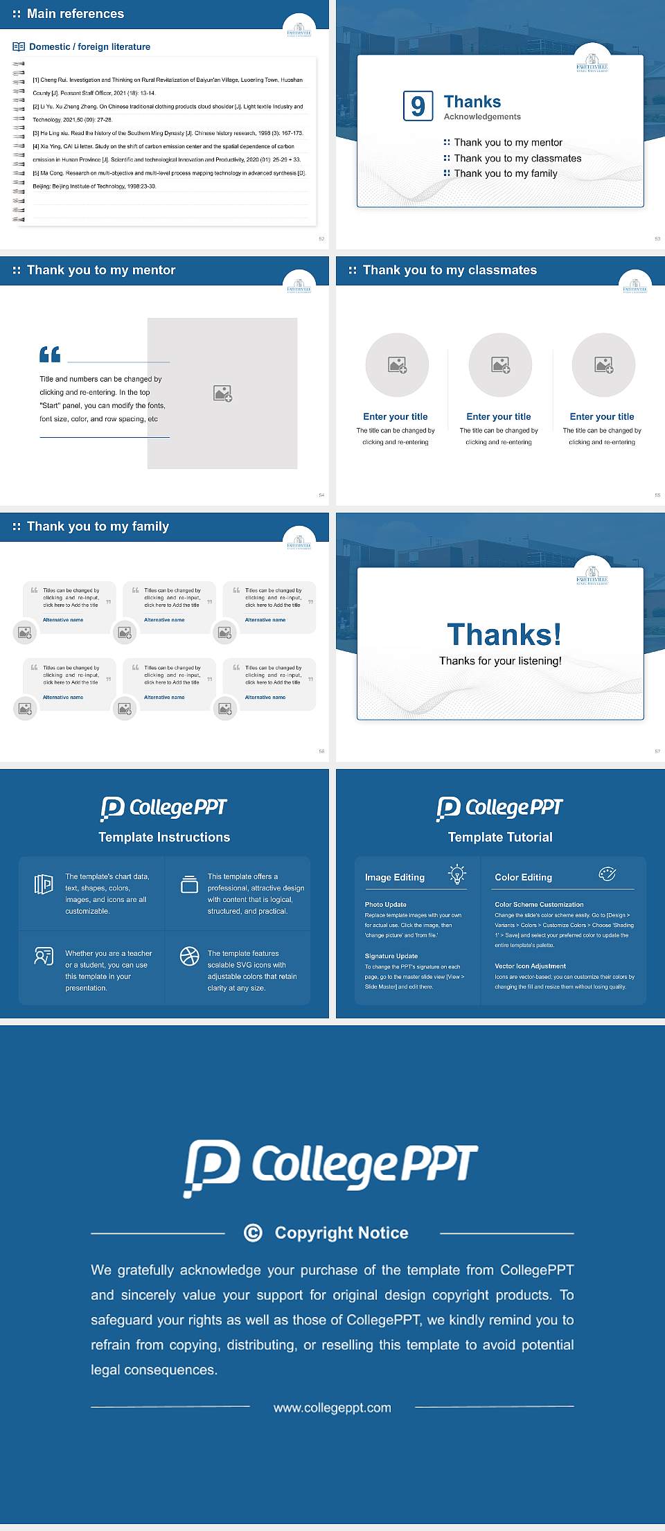 Fayetteville State University Graduation Thesis Defense PPT Template4:3 ratio PPT effect preview image7