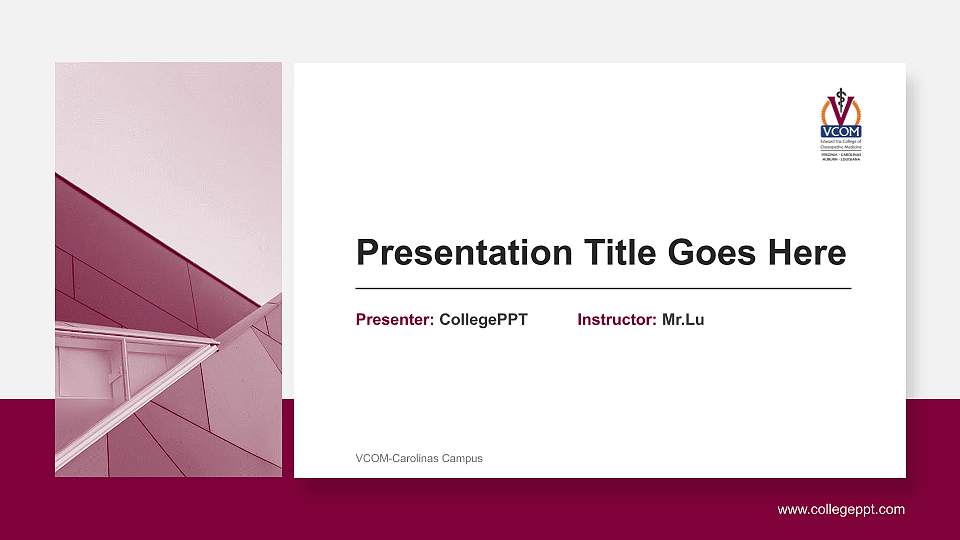 VCOM-Carolinas Campus General Purpose PPT Template16:9 ratio PPT effect preview image