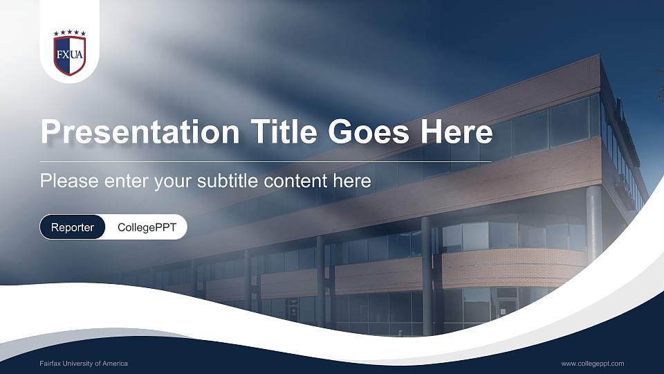Fairfax University of America Lecture Sharing and Networking Event PPT Template16:9 ratio PPT effect preview image