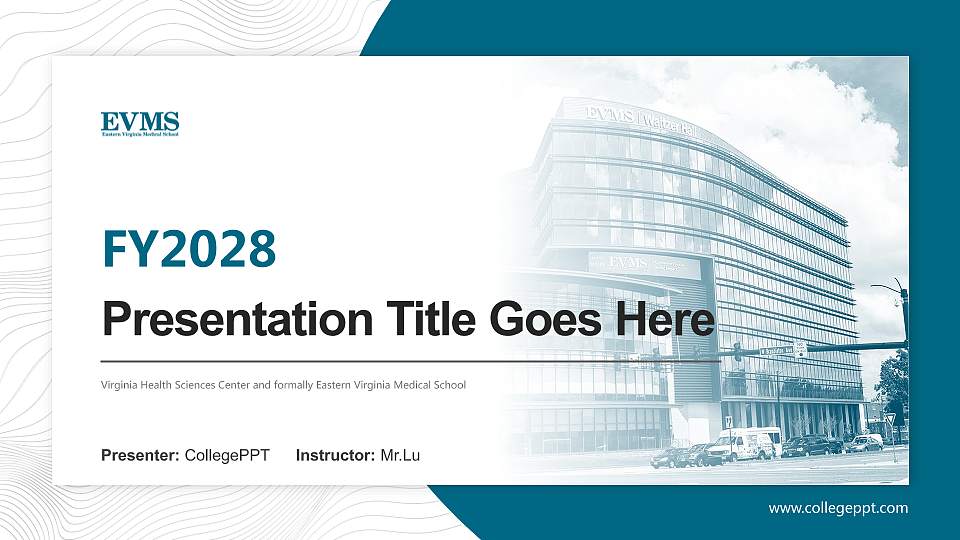 Virginia Health Sciences Center and formally Eastern Virginia Medical School Academic Presentation/Research Findings Report PPT Template16:9 ratio PPT effect preview image