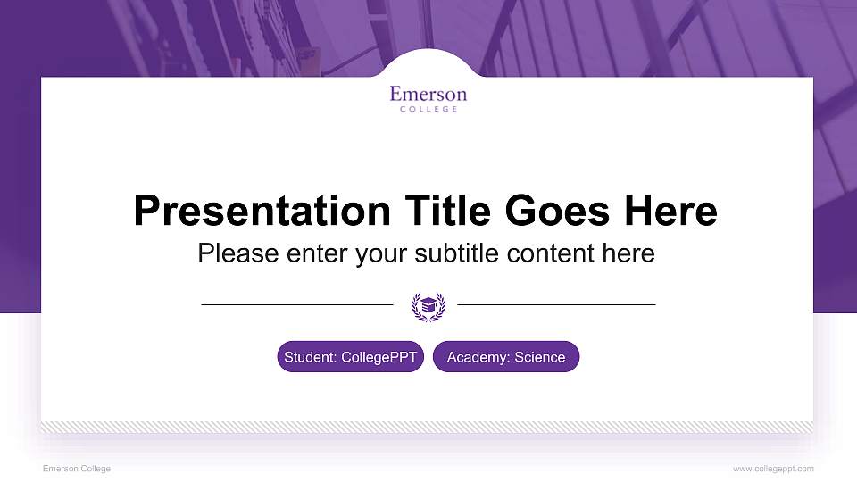 Emerson College National Scholarship Defense PPT Template16:9 ratio PPT effect preview image1