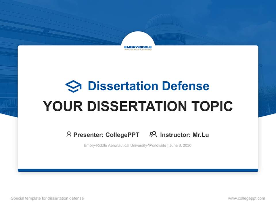 Embry-Riddle Aeronautical University-Worldwide Graduation Thesis Defense PPT Template4:3 ratio PPT effect preview image7