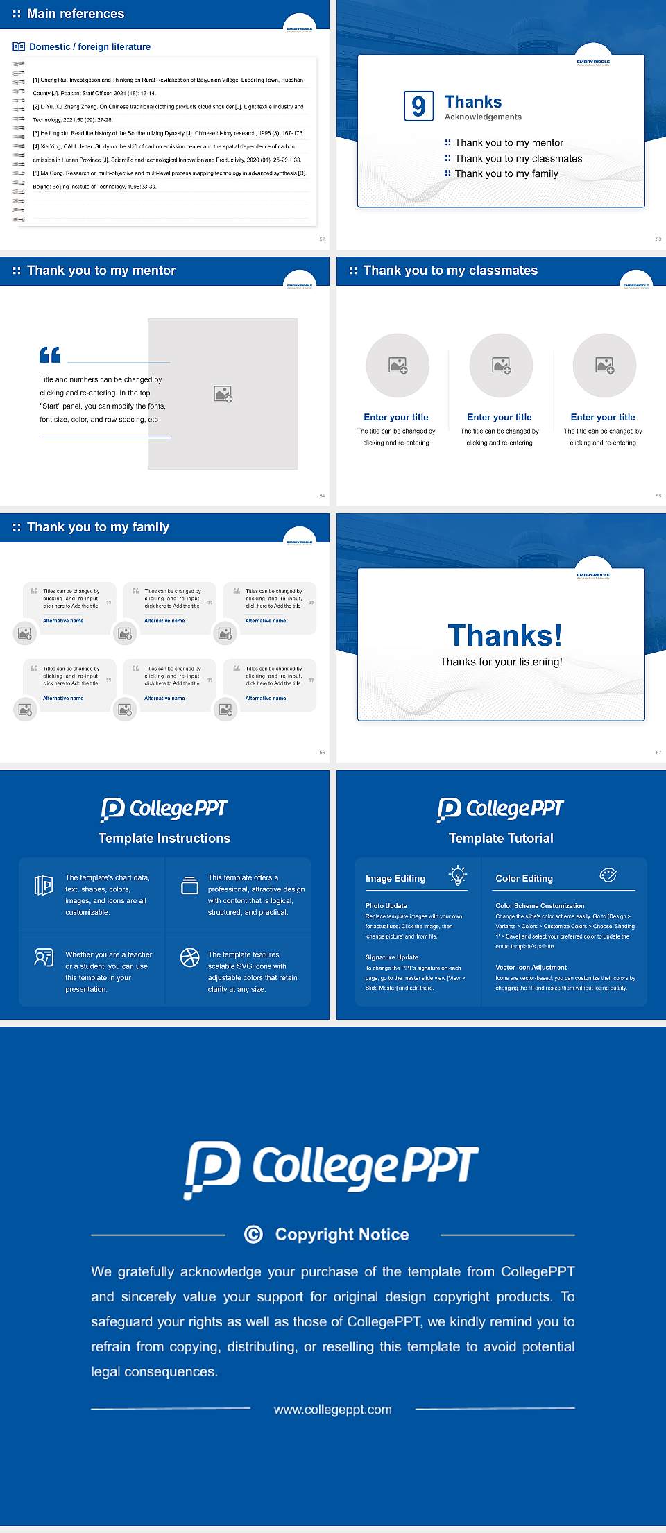 Embry-Riddle Aeronautical University-Worldwide Graduation Thesis Defense PPT Template4:3 ratio PPT effect preview image7