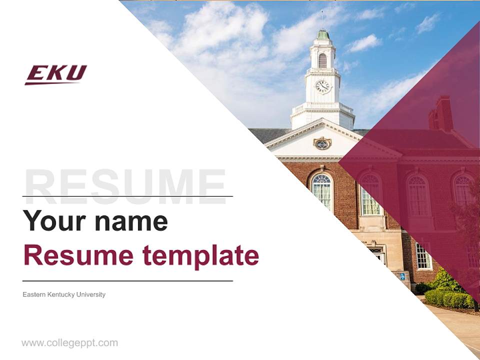Eastern Kentucky University Resume PPT Template4:3 ratio PPT effect preview image5