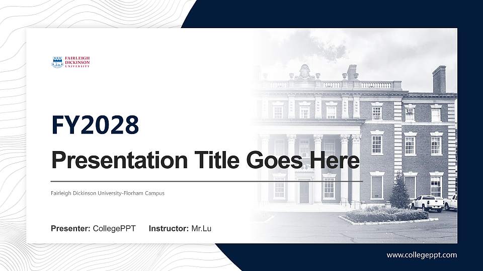 Fairleigh Dickinson University-Florham Campus Academic Presentation/Research Findings Report PPT Template16:9 ratio PPT effect preview image