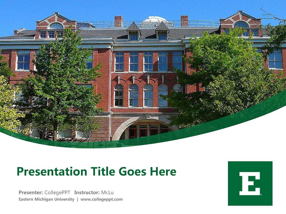 Eastern Michigan University Course/Courseware Creation PPT Template4:3 ratio PPT effect preview image5