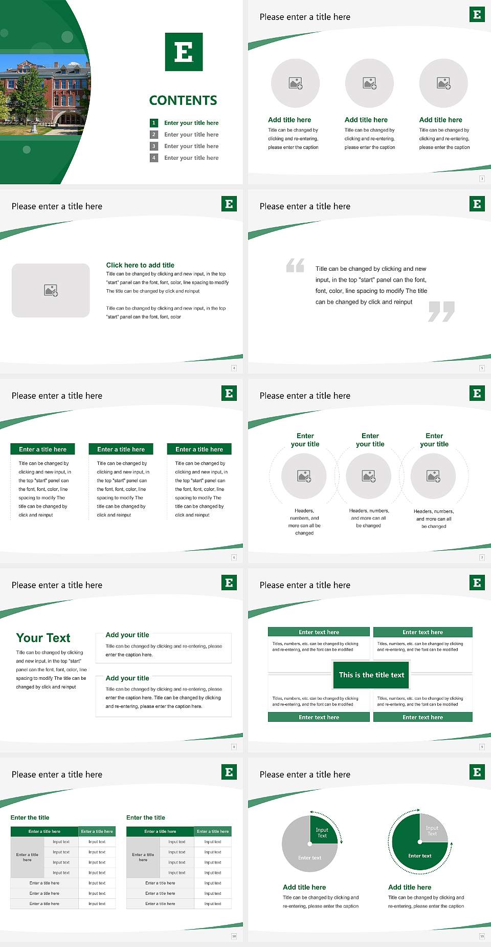 Eastern Michigan University Course/Courseware Creation PPT Template4:3 ratio PPT effect preview image2