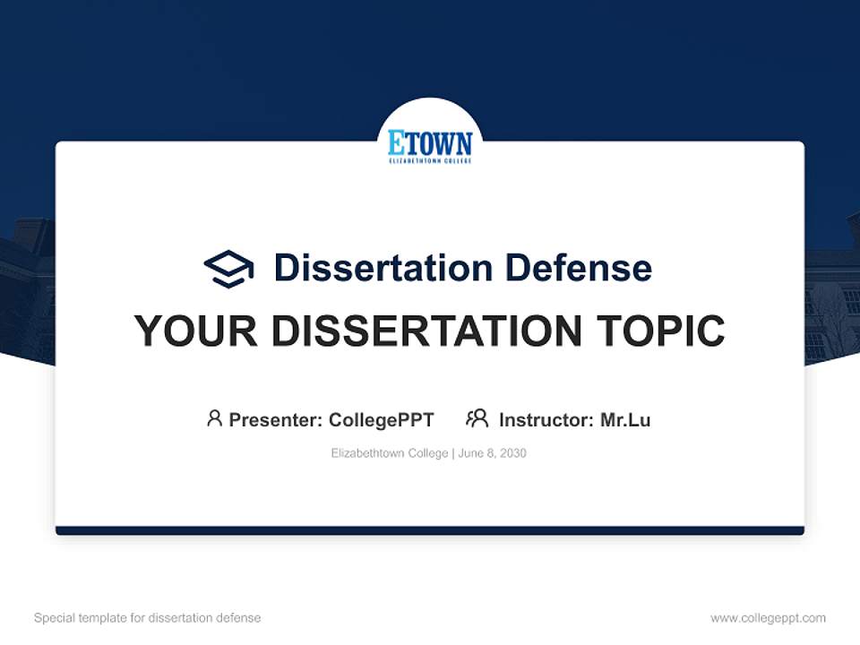 Elizabethtown College Graduation Thesis Defense PPT Template4:3 ratio PPT effect preview image7