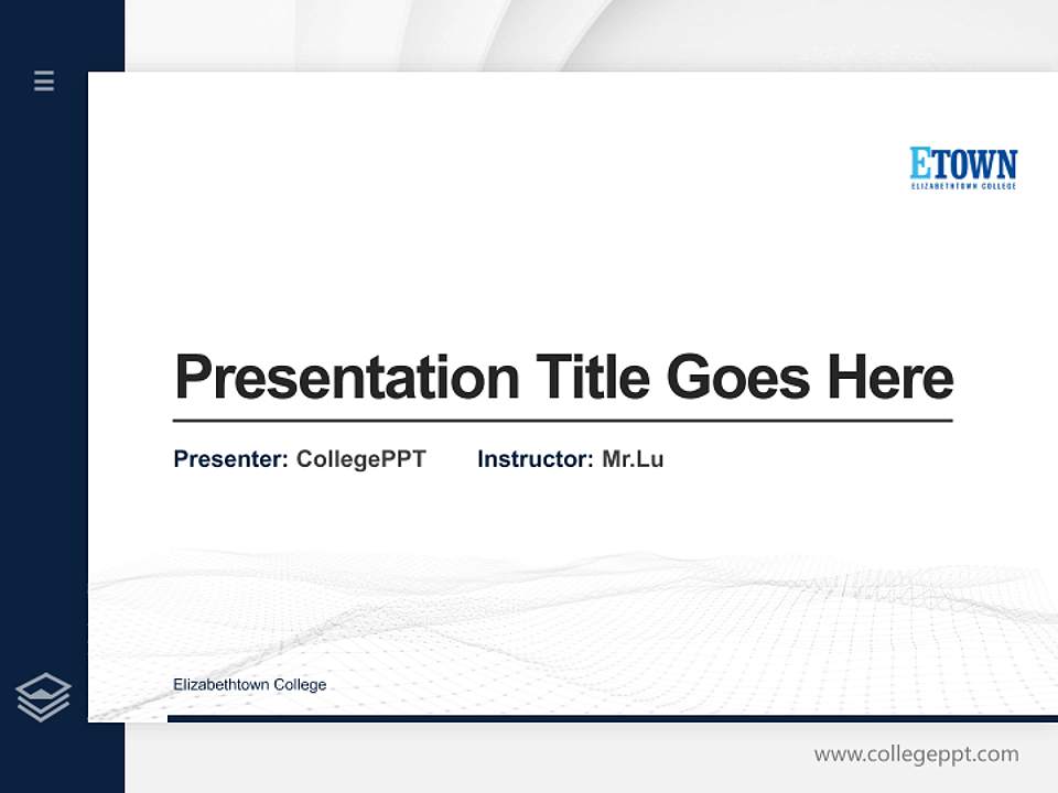 Elizabethtown College Thesis Proposal/Graduation Defense PPT Template4:3 ratio PPT effect preview image5