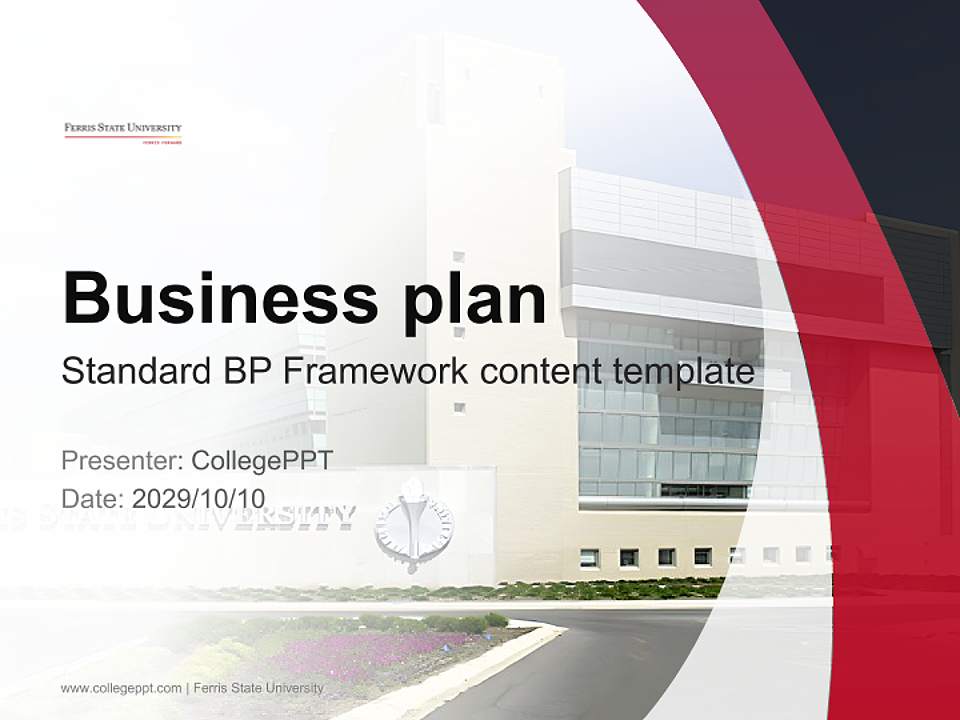 Ferris State University Competition/Entrepreneurship Contest PPT Template4:3 ratio PPT effect preview image9