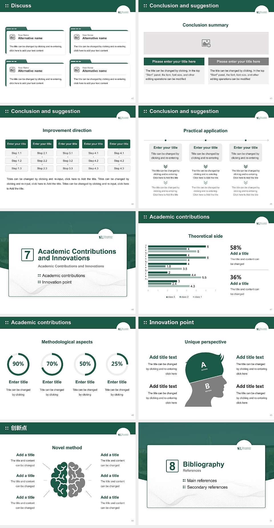 Everglades University Graduation Thesis Defense PPT Template4:3 ratio PPT effect preview image6