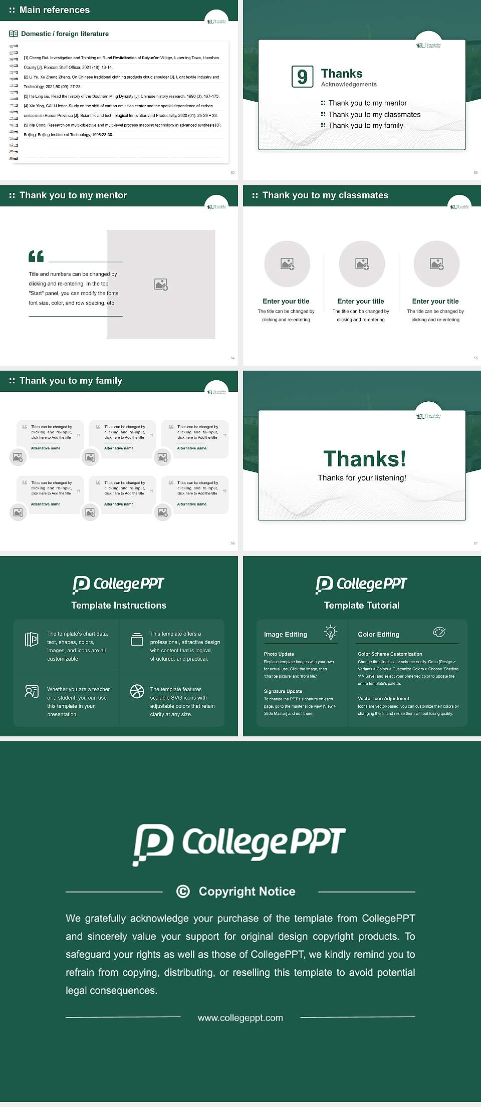 Everglades University Graduation Thesis Defense PPT Template4:3 ratio PPT effect preview image7