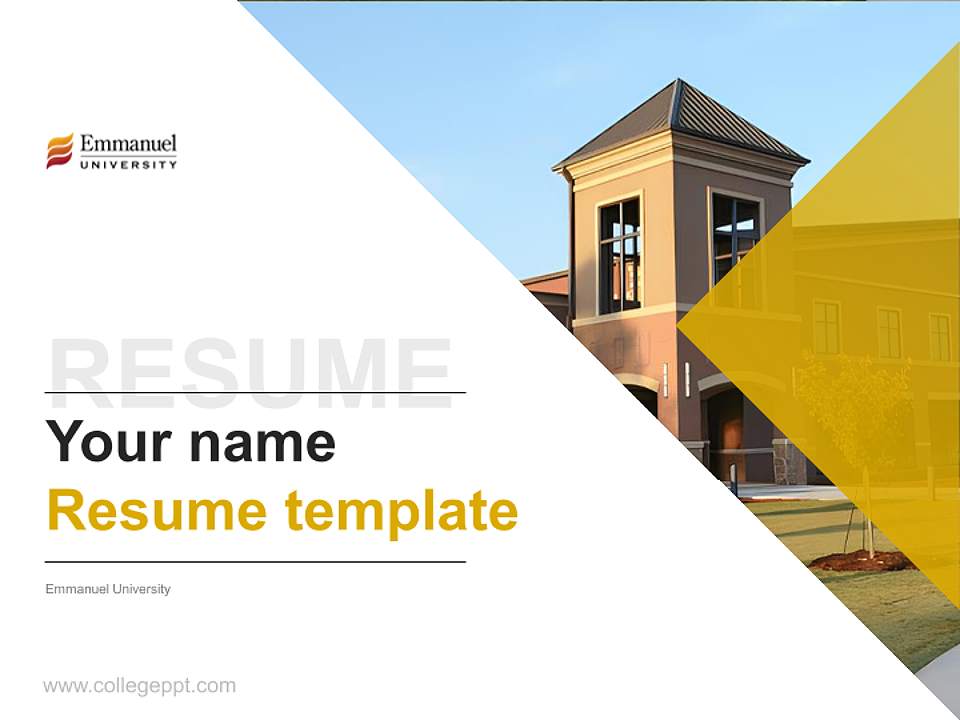 Emmanuel University Resume PPT Template4:3 ratio PPT effect preview image5