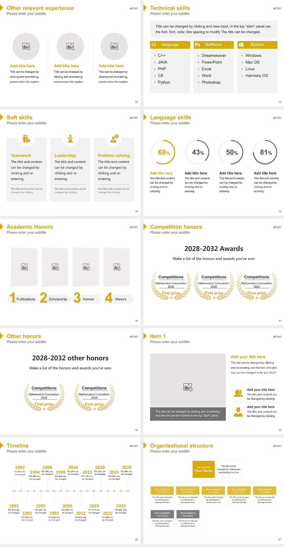 Emmanuel University Resume PPT Template4:3 ratio PPT effect preview image3