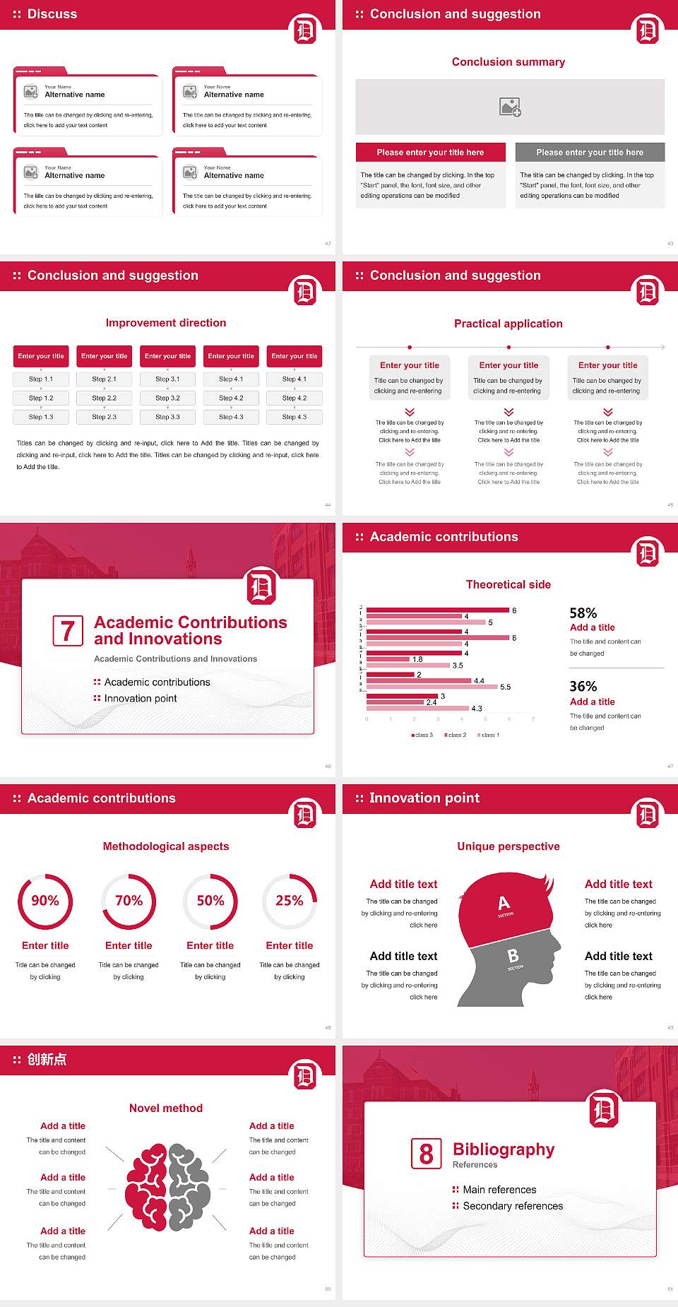 Duquesne University Graduation Thesis Defense PPT Template4:3 ratio PPT effect preview image6