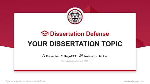 Donnelly College Graduation Thesis Defense PPT Template