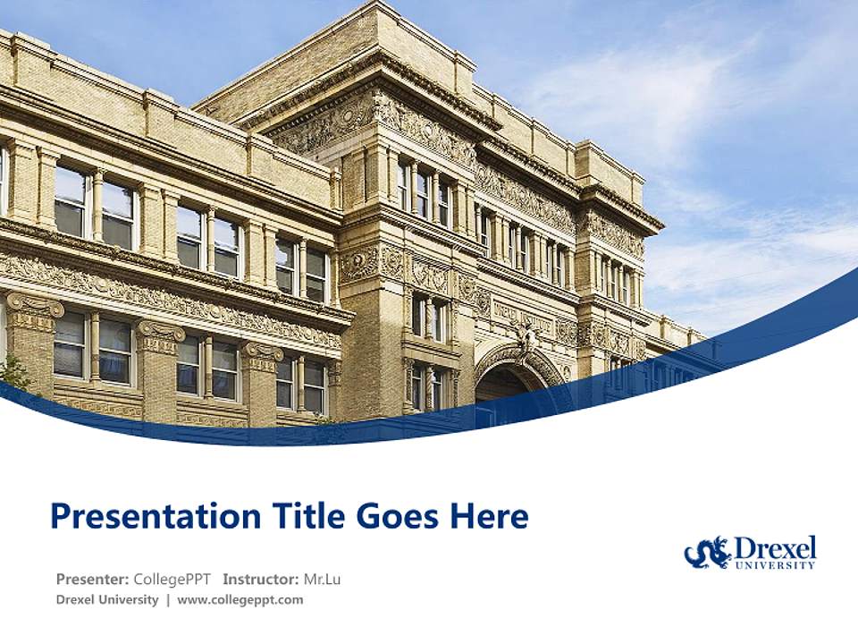 Drexel University Course/Courseware Creation PPT Template4:3 ratio PPT effect preview image5