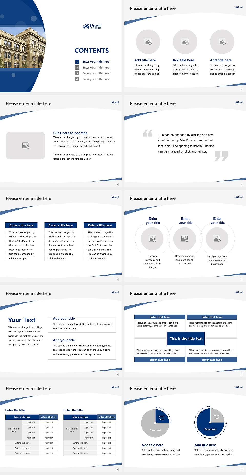 Drexel University Course/Courseware Creation PPT Template4:3 ratio PPT effect preview image2