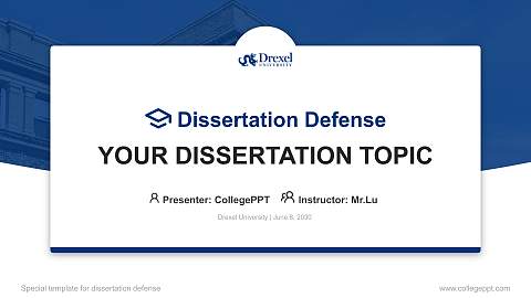 Drexel University Graduation Thesis Defense PPT Template