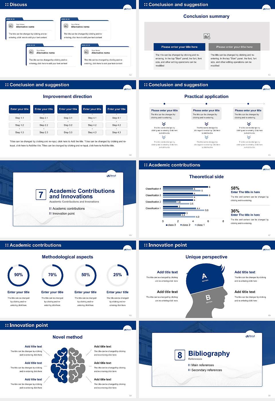 Drexel University Graduation Thesis Defense PPT Template16:9 ratio PPT effect preview image6
