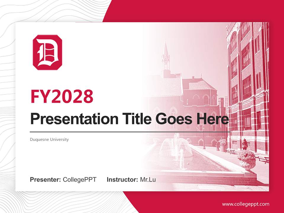 Duquesne University Academic Presentation/Research Findings Report PPT Template4:3 ratio PPT effect preview image5