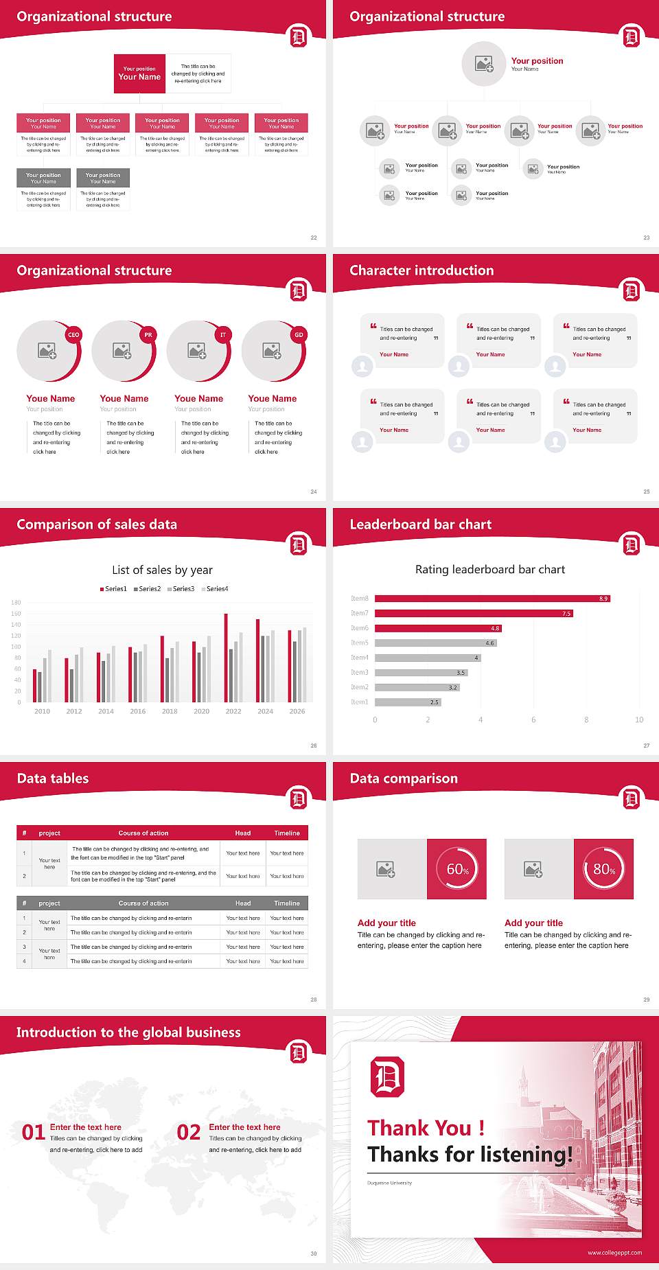 Duquesne University Academic Presentation/Research Findings Report PPT Template4:3 ratio PPT effect preview image4