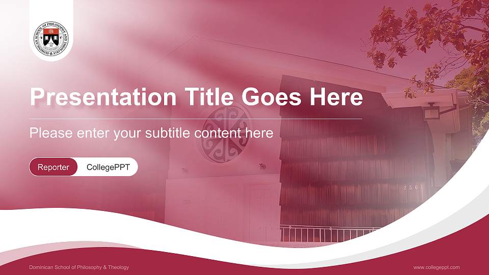 Dominican School of Philosophy & Theology Lecture Sharing and Networking Event PPT Template16:9 ratio PPT effect preview image