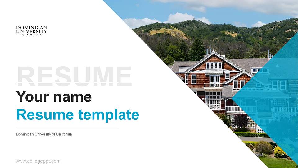 Dominican University of California Resume PPT Template16:9 ratio PPT effect preview image