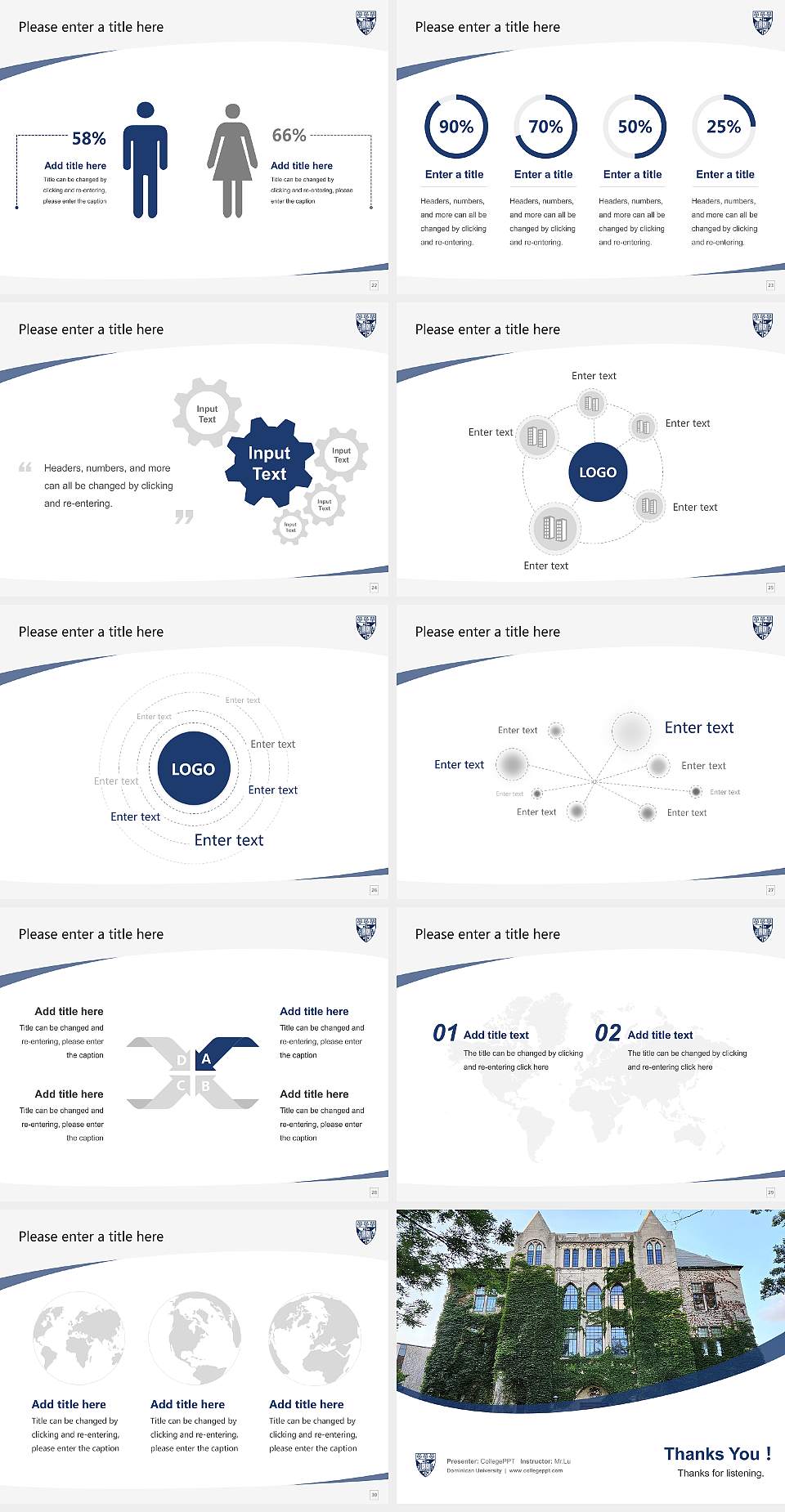 Dominican University Course/Courseware Creation PPT Template4:3 ratio PPT effect preview image4