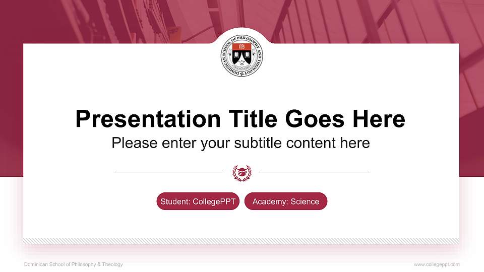 Dominican School of Philosophy & Theology National Scholarship Defense PPT Template16:9 ratio PPT effect preview image