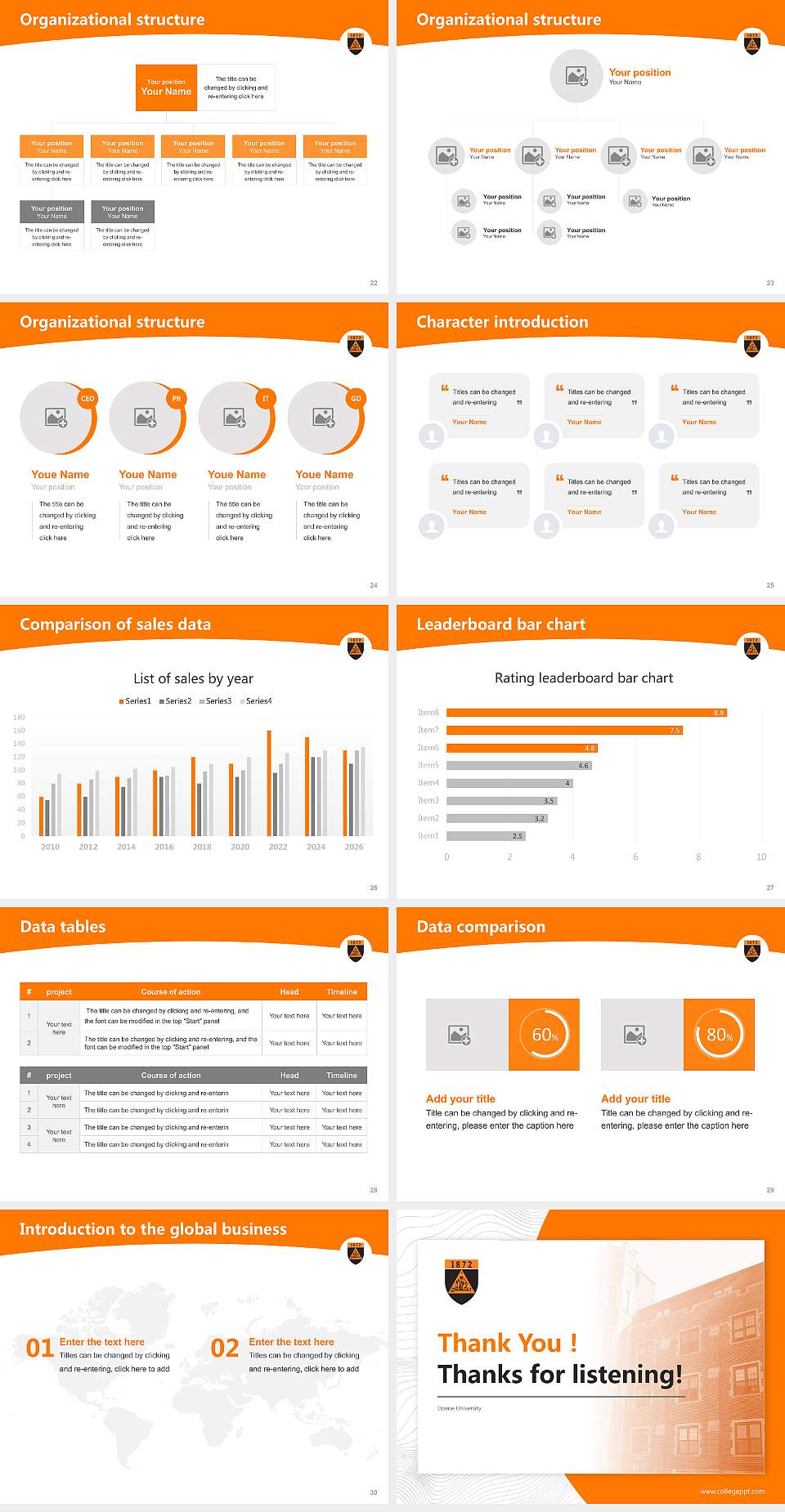 Doane University Academic Presentation/Research Findings Report PPT Template4:3 ratio PPT effect preview image4