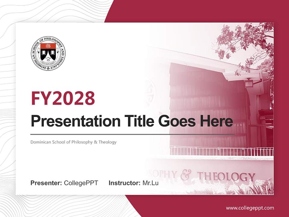 Dominican School of Philosophy & Theology Academic Presentation/Research Findings Report PPT Template4:3 ratio PPT effect preview image5